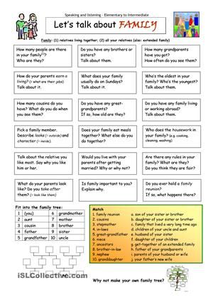 Let's Talk about Family worksheet - Free ESL printable worksheets made by teachers: 